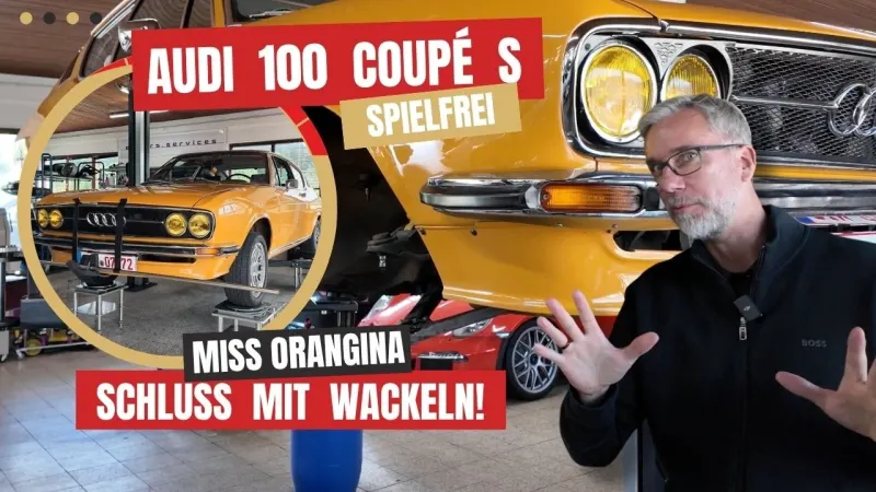 Audi 100 Coupé S „Miss Orangina“: Achslagerung & Lenkspiel neu – Videovorschau